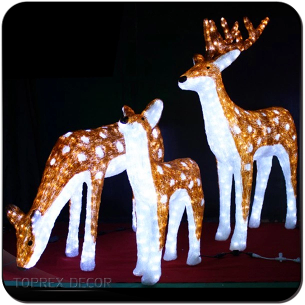 Toprex Decor Outdoor Customizable Reindeer Decorations Figures Lighted Animal Wooden Night Light Acrylic LED 3D Illusion Anime