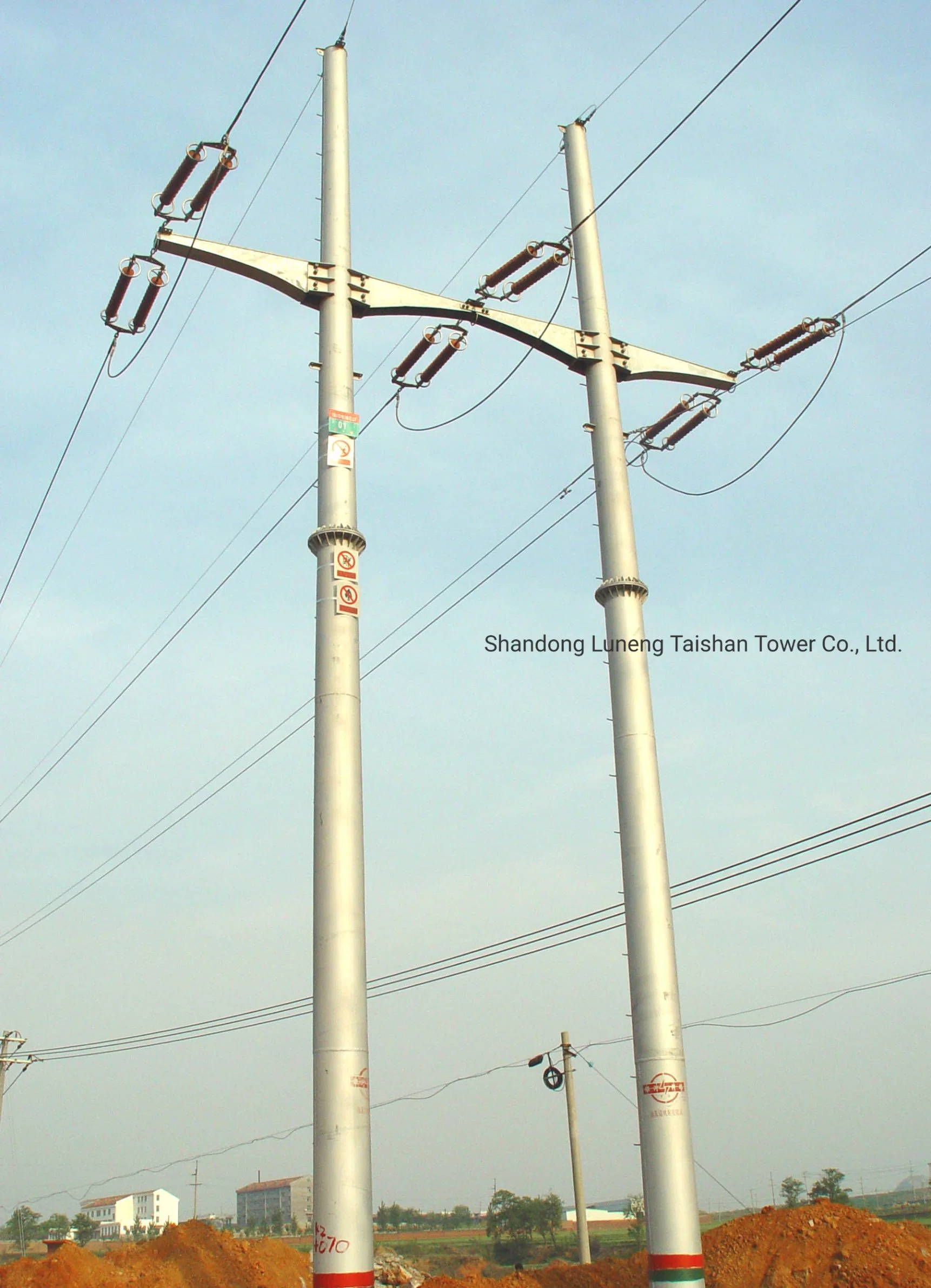 10kV/60kv/132kV/230kV/380kv/400kvelectric Polo/ Torre de acero galvanizado/Polo de acero de transmisión de energía