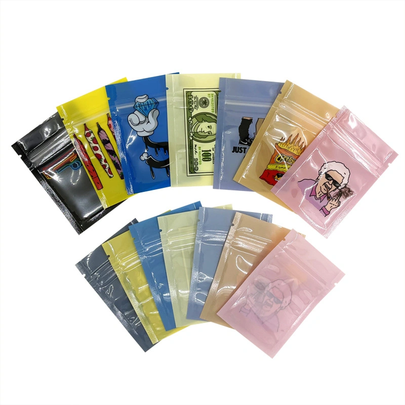 Custom Print Smell Proof Mylar Pacakaging Bags 1g 2g 3.5g Food Grade Dried Flower Tea Candy Snack Storage