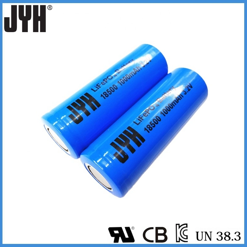 Batería recargable de LiFePO4 18500 3,2 V 1000mAh para linterna solar