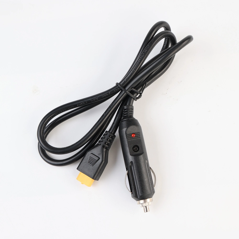 Câble de charge allume-cigare de voiture avec connecteur femelle Xt60 et cordon d'alimentation de 16AWG.