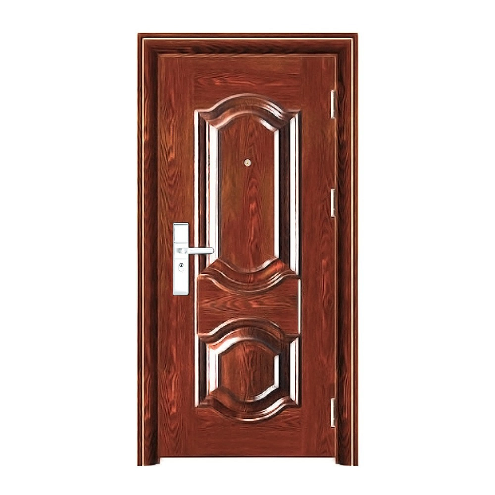 Wood Finish Steel Safety Door Home Door Made in China