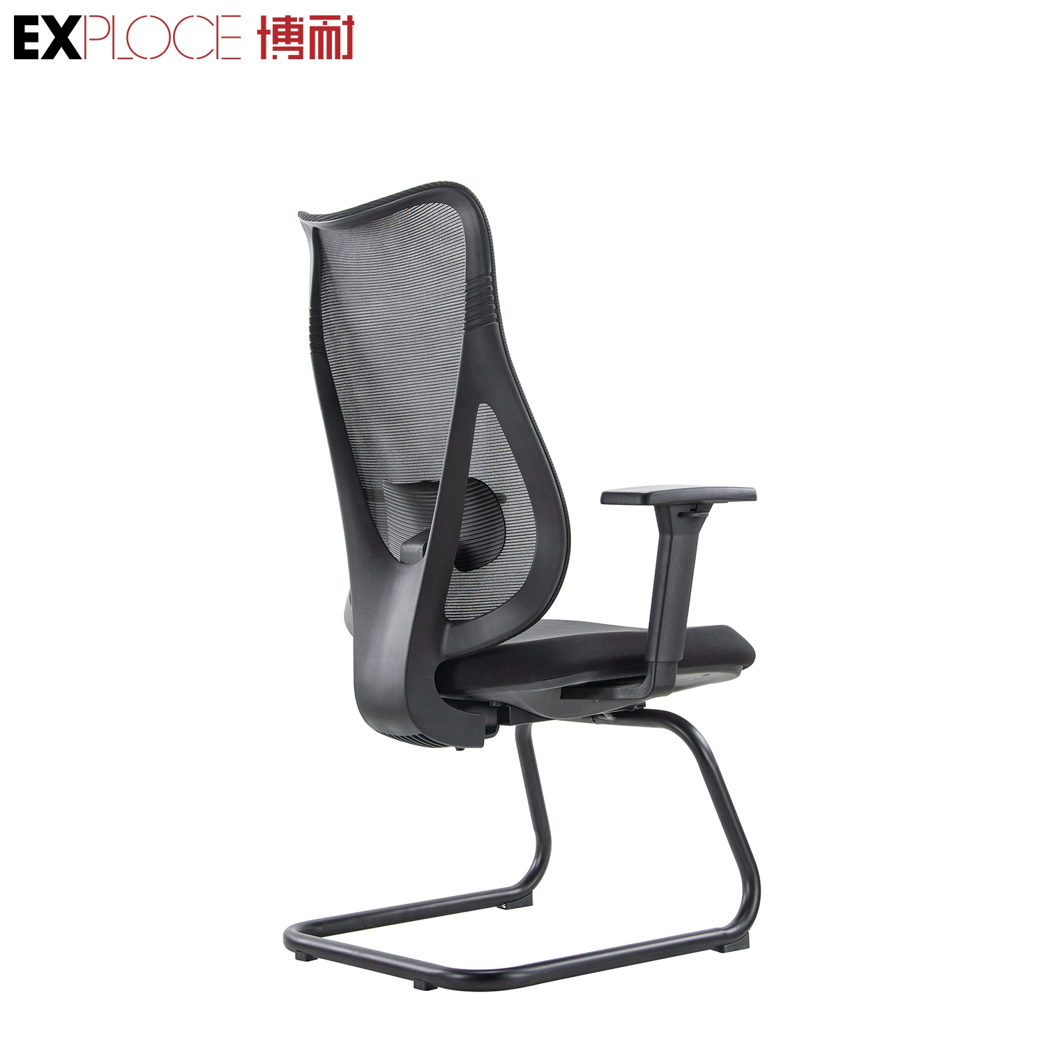 Chinese Office Furniture Conference Adjustable Black Mesh Fabric Reception Staff Computer Visitor Meeting Training Ergonomic Office Chair