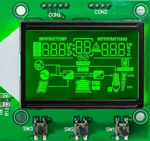 Display de módulo LCD va HTN con luz negra LED verde para Carga del vehículo