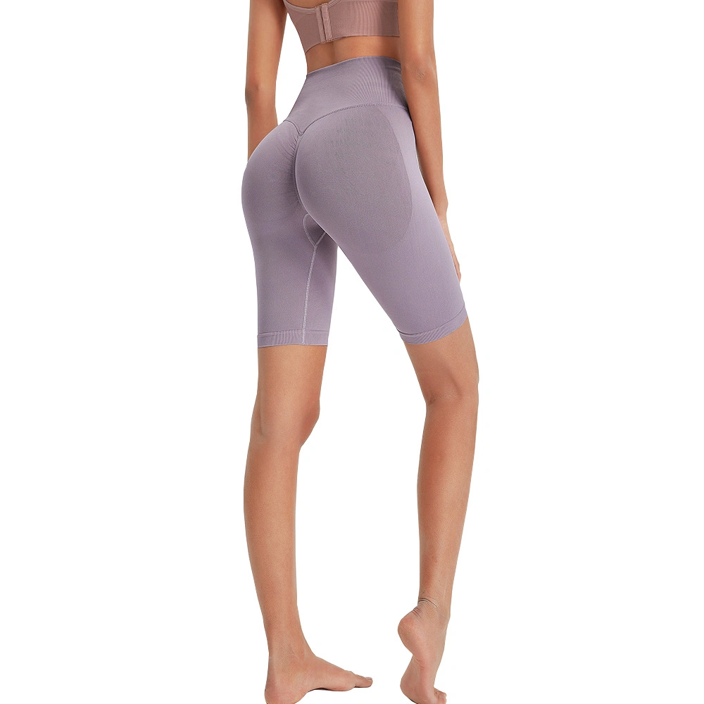 Spot Pantalons de yoga sans couture pour femmes, taille haute, remontant les hanches, shorts de sport, serrés, pour les hanches, pour la remise en forme.