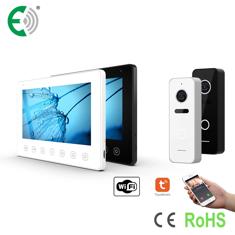 4-Wire 1080P 7 Inches Smart Intercom Video Doorphone Kit with Touch Buttons