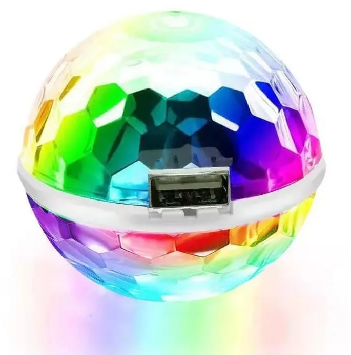 Wholesale Home Party Stage DJ RGB Strobe Magic Ball for Cars USB Mini Disco Light Atmosphere USB DJ Rhythm Light