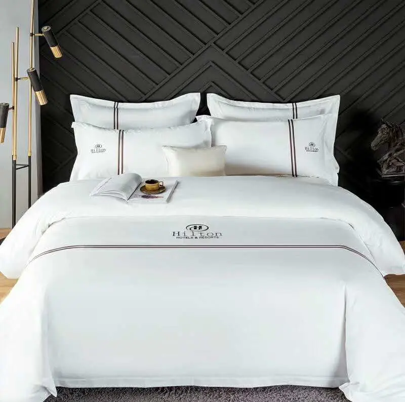 شنان أحدث التصميمات شراشف فندق بالجملة بحجم كينج 100% من القطن ورقة السرير