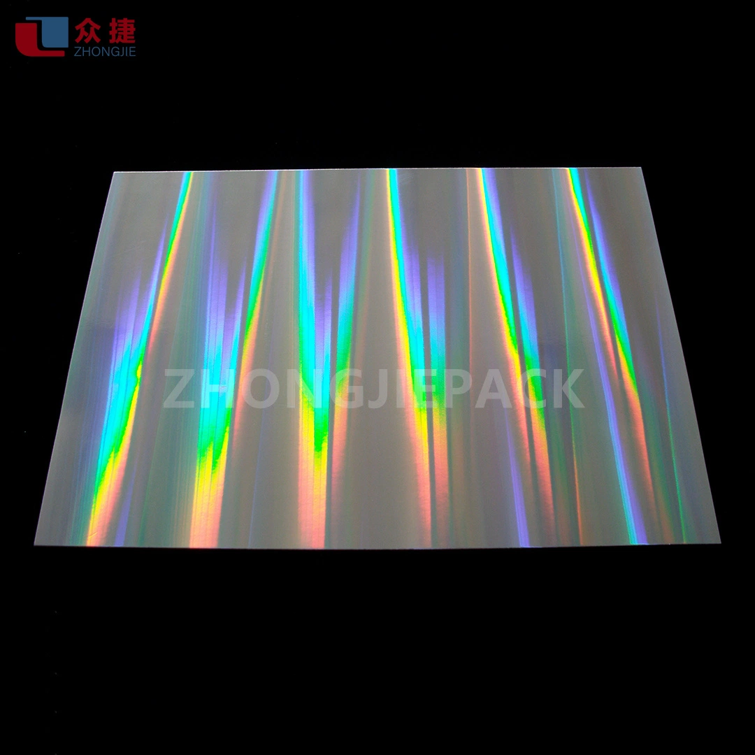 Laser Paper Card Pet Metallized Holographic Film Laminated with White Paper Board