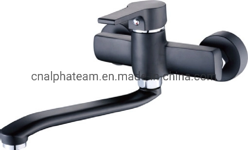 Single Lever Spray Black Painting in-Wall Kitchen Tap