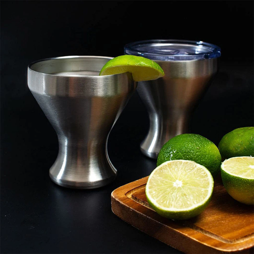 Elegance Collection Vacuum Insulated Stainless Steel Saltini Tumbler Martini Margarita Cocktail Glass