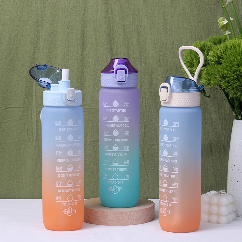 Modern Gym Sport 1000ml Custom Print Baby BPA Free Durable Plastic Water Cup Water Bottle with Handle