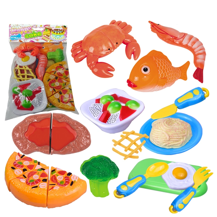 Pretend Play Food Fruit and Vegetable Cutting Toy Set, Children Kids Kitchen Toy Cooking Set for Girl, Play Kitchen Set for Kids