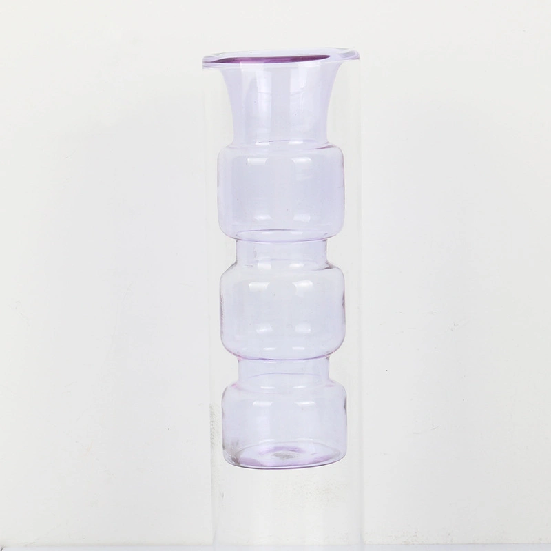 Custom Aromatherapy Bottle Hand-Made Double-Layer Hydroponic Glass Vase