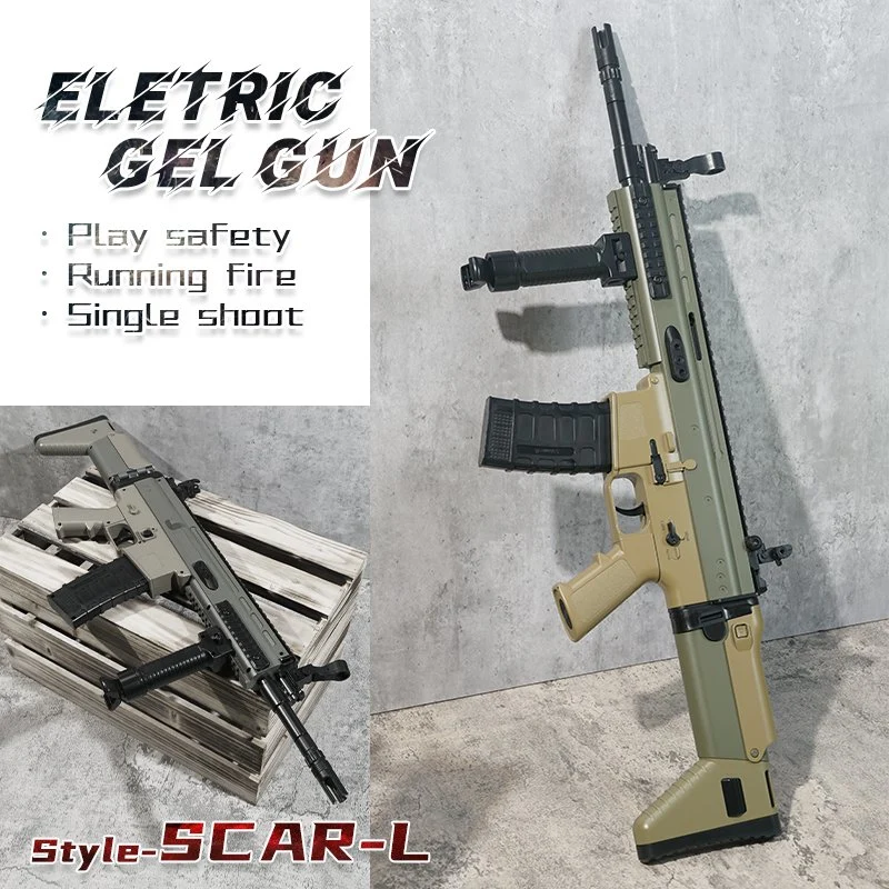 Pistola de bolas eléctrica Gel Electric Ball Blaster Scar-L con balas de gel, juguete de pistolas de bolas salpicantes