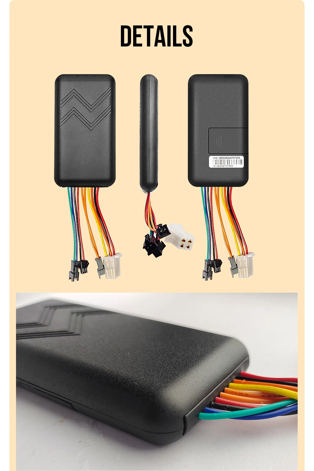 Mini Anti-Thief GPS Tracker para seguridad de motocicletas con baja potencia Consumo (LT08-BE)