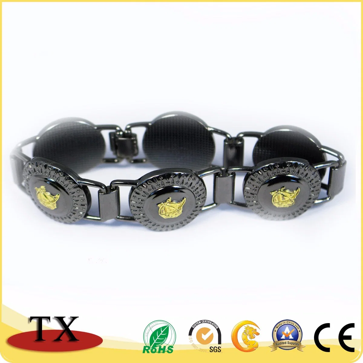 Customized Antique Black Metal Bracelet for Souvenir