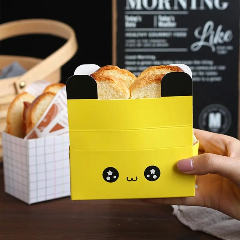 Sandwich Hamburger Box Rutschige Ei Dicke Ei Toast Papierhalter Verpackung Box Handheld Brotkarton