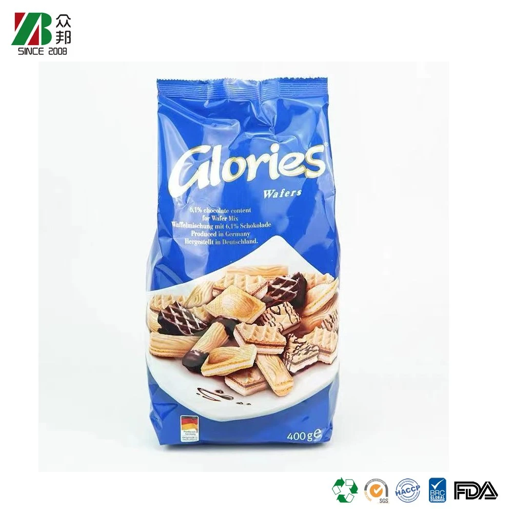 500 g de helado con sabor a galletas de soda Wafer Cracker Snack Ziplcok bolsa de embalaje de plástico