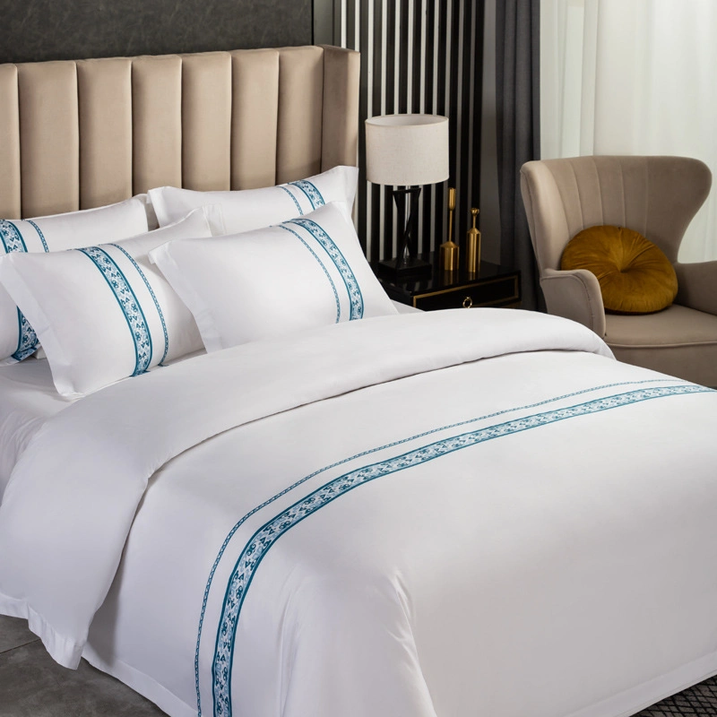 Roupa de cama Luxury Quilt Cover bordados 100% algodão Comforter Bedroom Hotel Conjuntos de roupa de cama para tecido doméstico