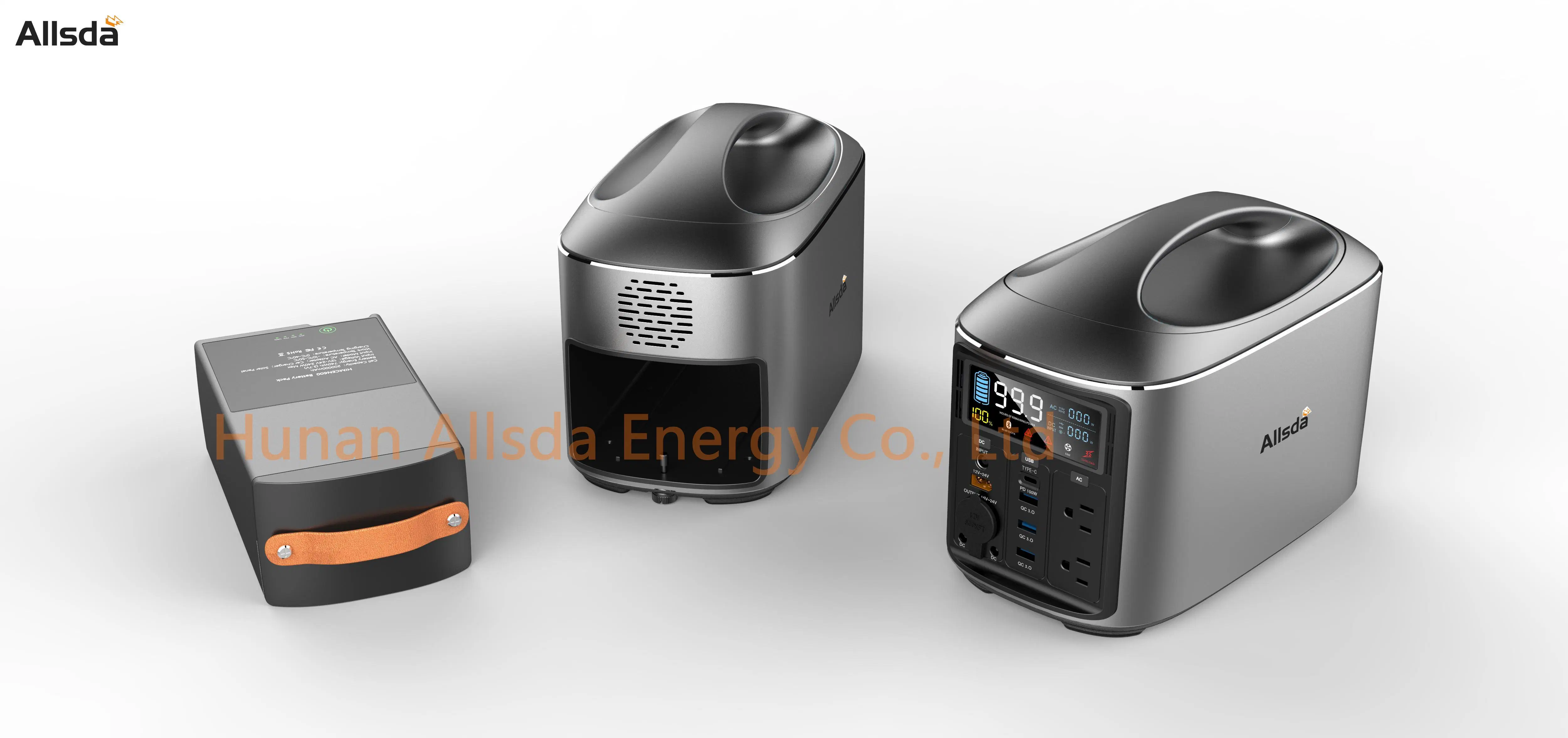 Gerador de energia portátil de 1000 W gerador de energia solar de emergência Estação portátil Potência portátil de onda sinusoidal pura de saída de 110 V para a América do Norte Camping (para os EUA)