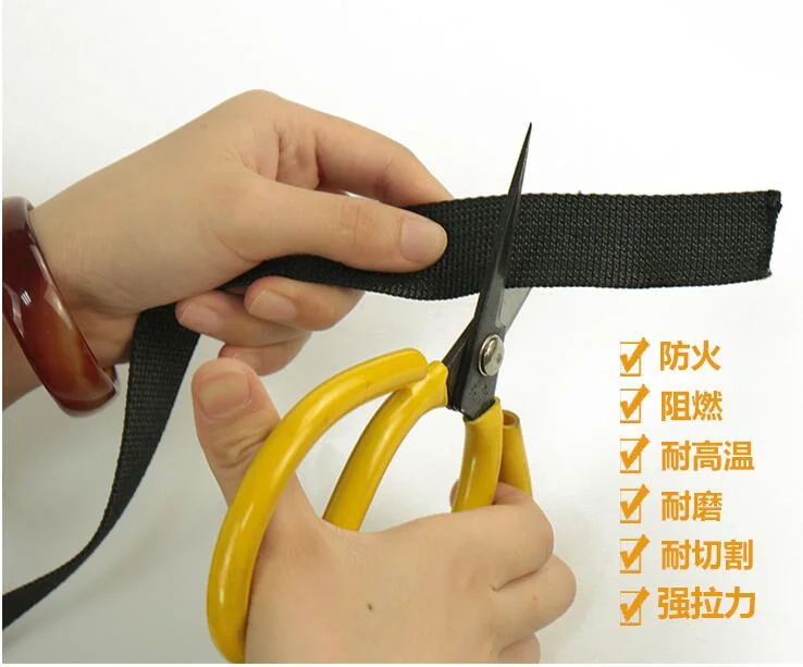 25/38/50mm Manufacturer's Direct Selling Double Layer Hollow Aramid Webbing Fire Resistant, Heat Resistant, Wear-Resistant Protective Sleeve