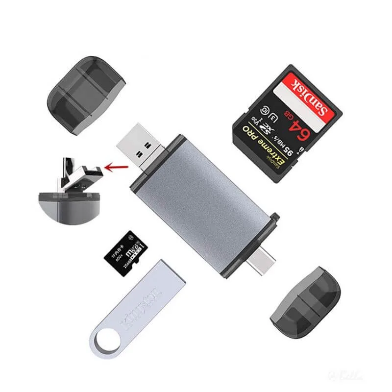 SD-Kartenleser mit Micro-USB 2,0/USB-C-Unterstützung für SD/TF-Karte Externe Kamera