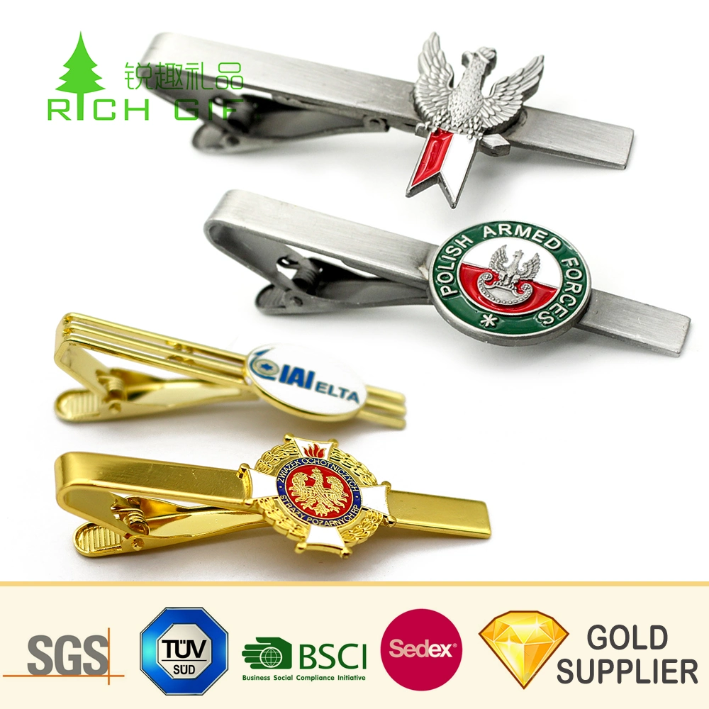 Manufacturers Cheap Custom Logo Luxury Silver Men Cufflinks Tie Clip Bar Set Wholesale/Supplier Fashion Blank Zinc Alloy Gold Brass Airplane Bus Magnetic Metal Tie Clip