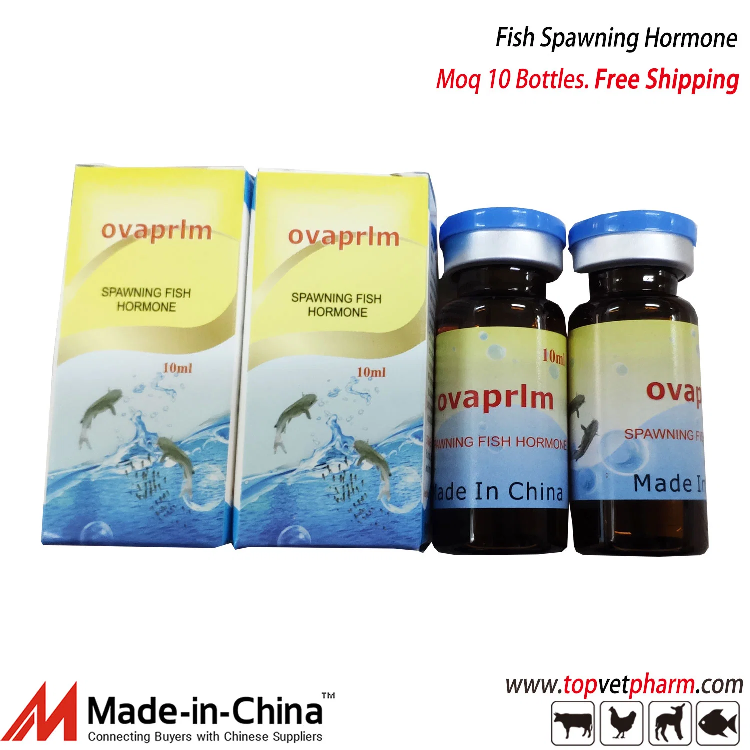 Ovaprim Spawning Fish Hormone for Chinook Salmon Catfish Bluegill Trout Spawning