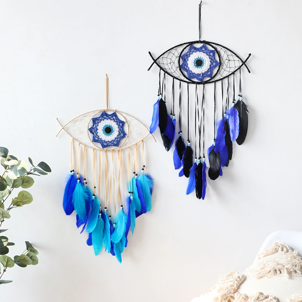 Evil Eye Handmade Dream Catcher Wall Hanging Colorful Feather Room Decoration Home Decor