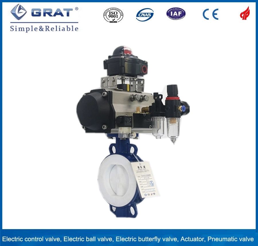 EPDM Seal Stainless Steel Pneumatic Butterfly Valve with Hand Wheel