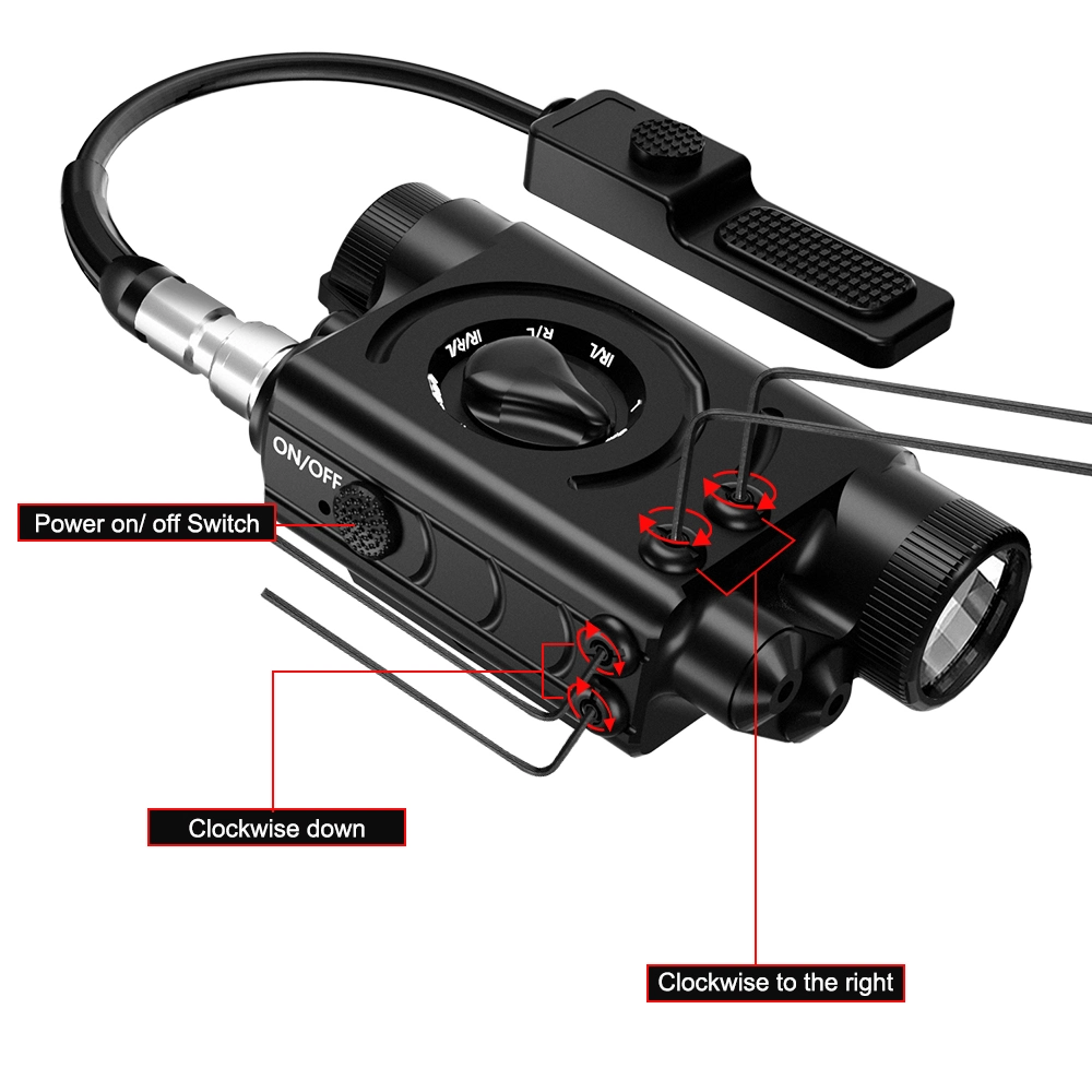 Rechargeable Tactical Flashlight Hunting Laser Sight Combo Dual Laser Scope with Strobe Mode