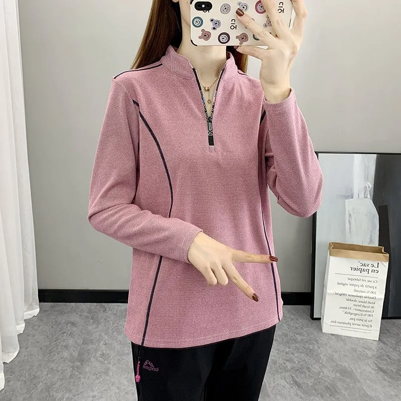 Outdoor Quick-Drying Clothes Women's Long-Sleeved Stretch Breathable Stand Collar