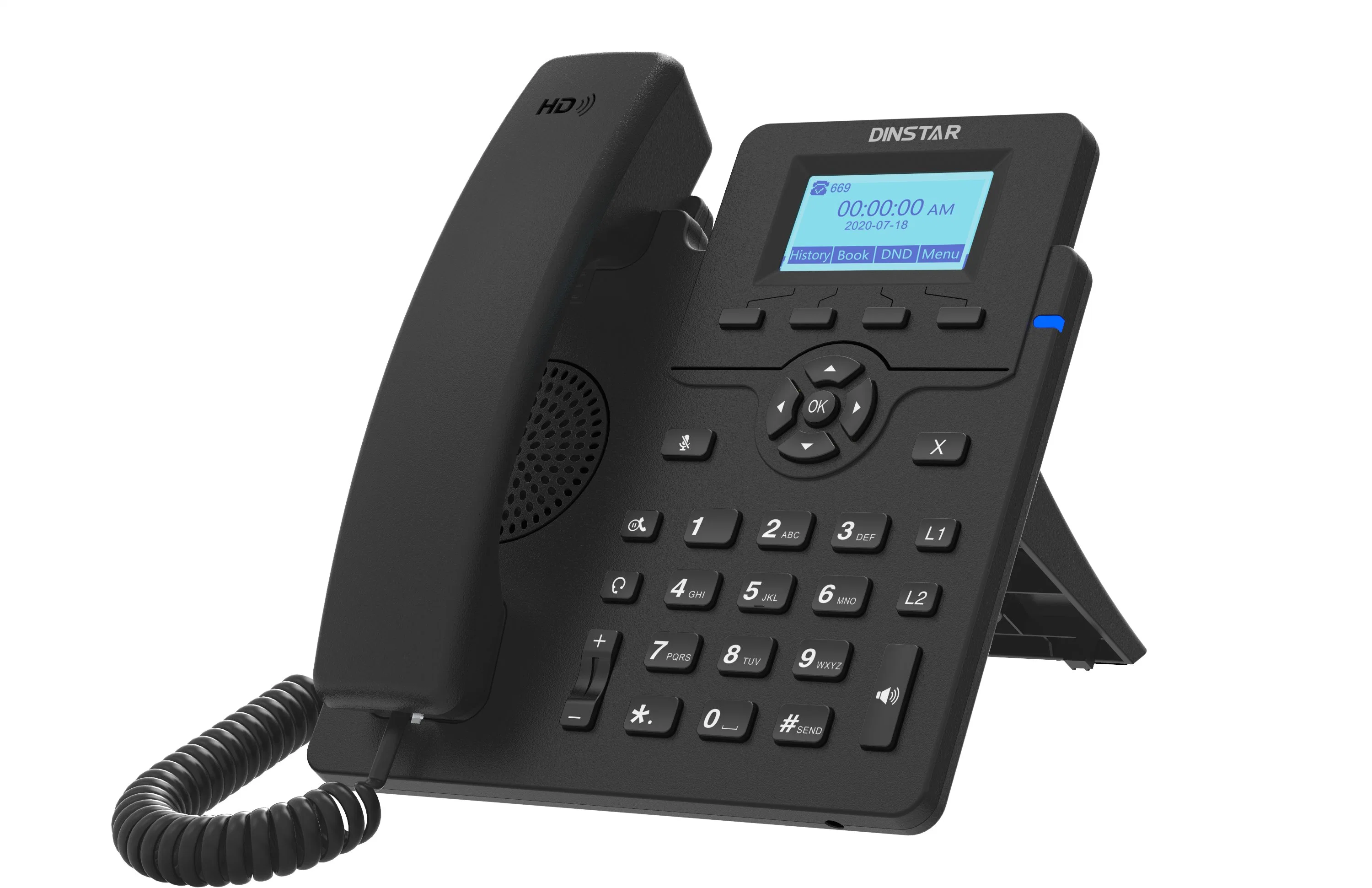 C60up Entry Level Dinstar IP Phone Black with Backlight