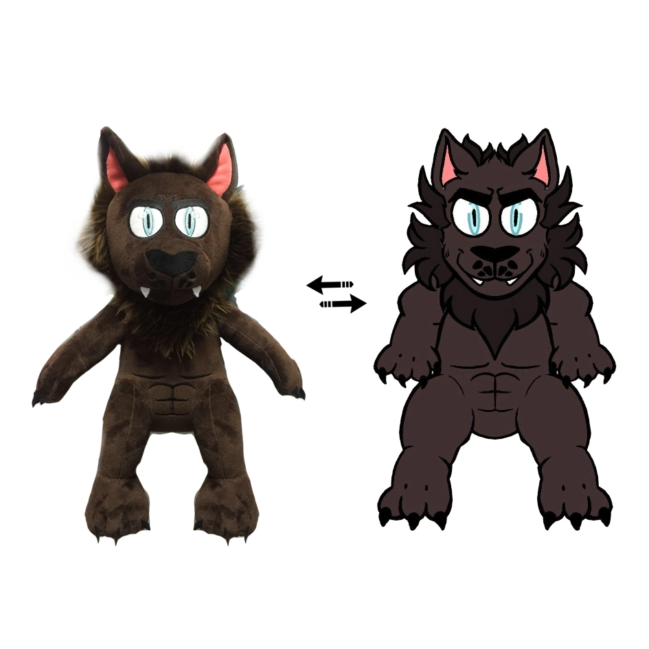 Customized Black Wolf Plush Toy Animal