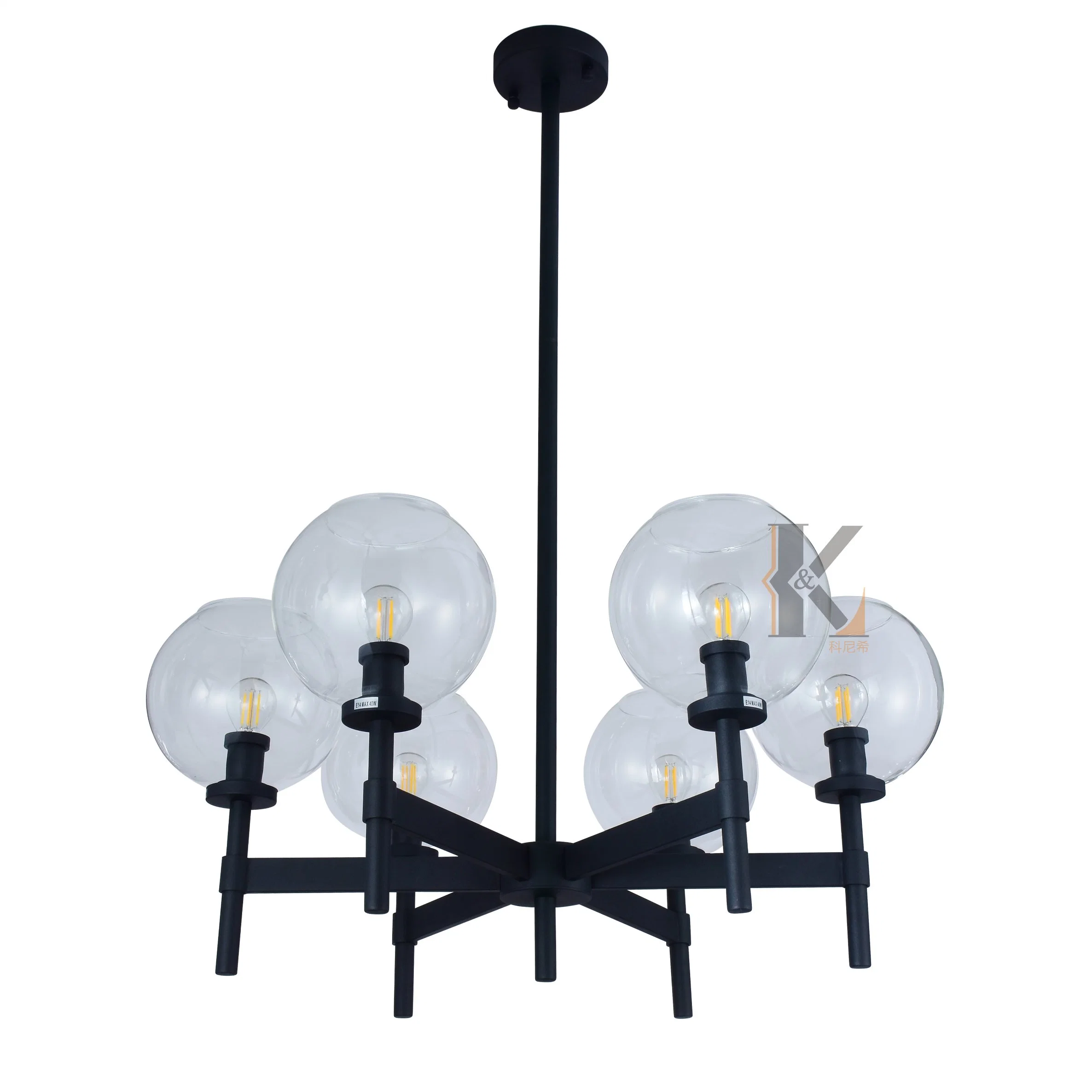 Luxo nórdicos moderna sala de estar decorativa Lâmpadas Loft Lustre pendurar redonda de vidro