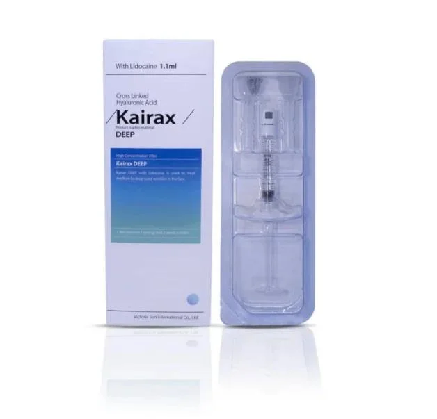 Kairax Fine Deep Sub-Q acide hyaluronique mastic dermique Plastic Surgery implants pour les lèvres, plis nasolabiaux amélioration de la joue Cross Linked Hyaluronic Acid