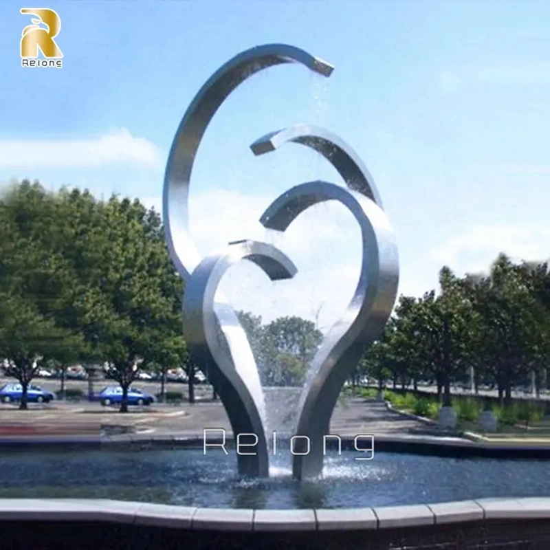 Factory Price High quality/High cost performance  Classic Outdoor Garden Stainless Steel Waterfall Abstract Metal Water Fountain Sculpture