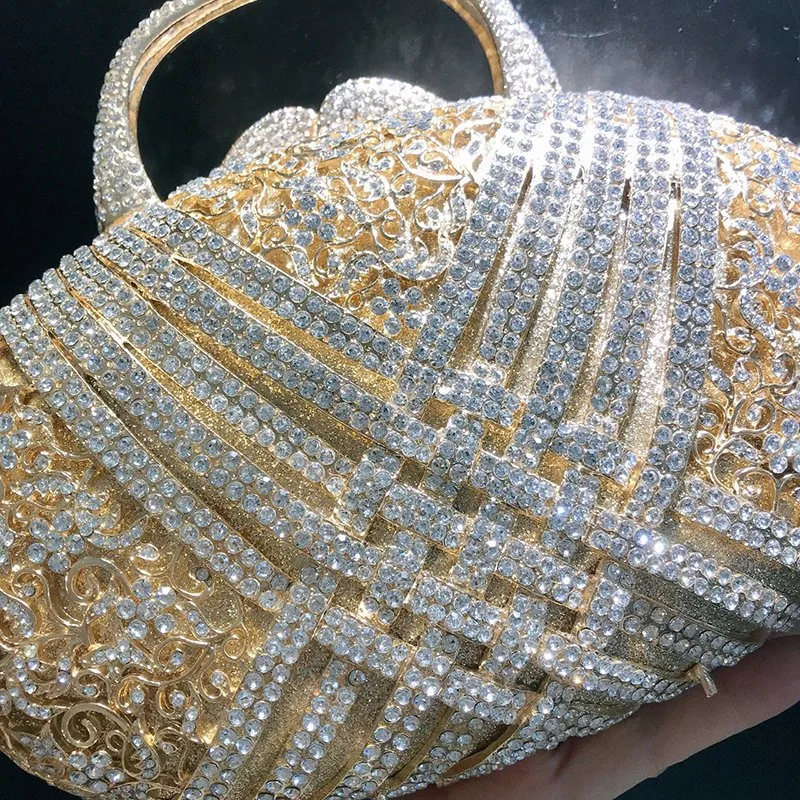 Leb1595 Fancy Crystal Hand Bags Party Bling Designer Rhinestone Evening Purse Blind Women Diamond OEM Glitter Clutch Bag