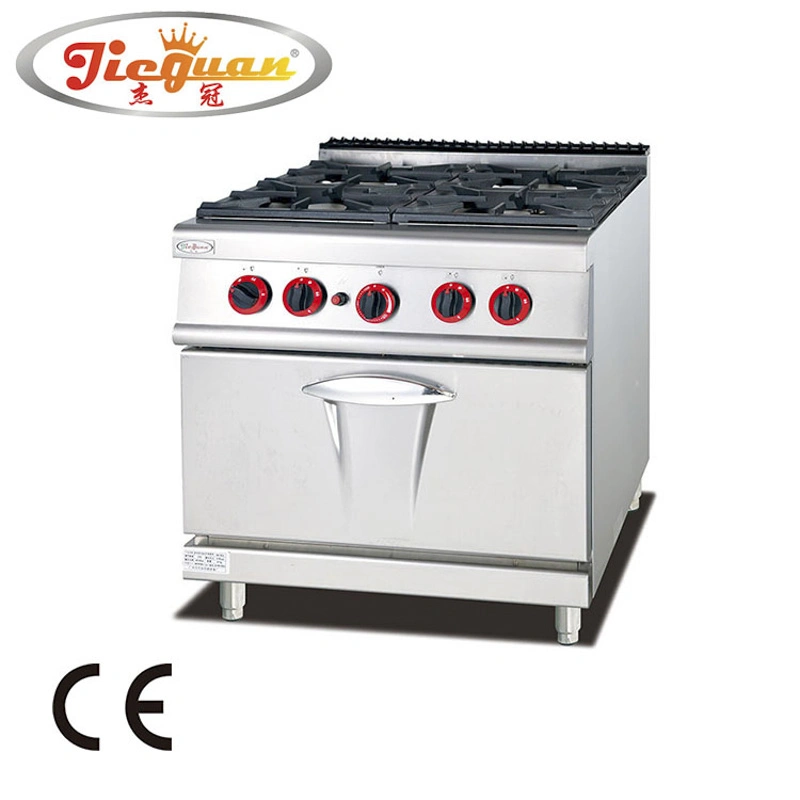 Kitchen Appliance Stainless Steel 4 Burner Gas Range with Cabinet