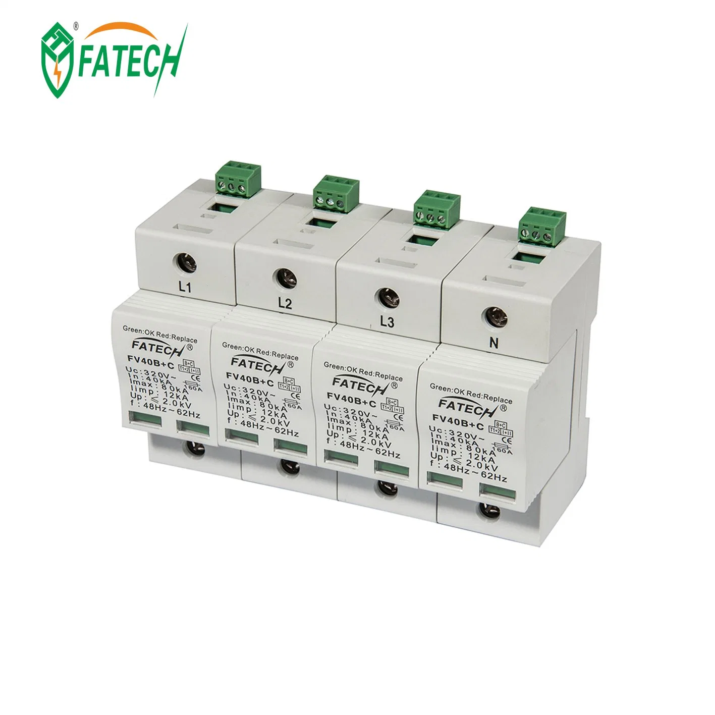 40ka 8/20us 3 phase Lightning Surge Protector