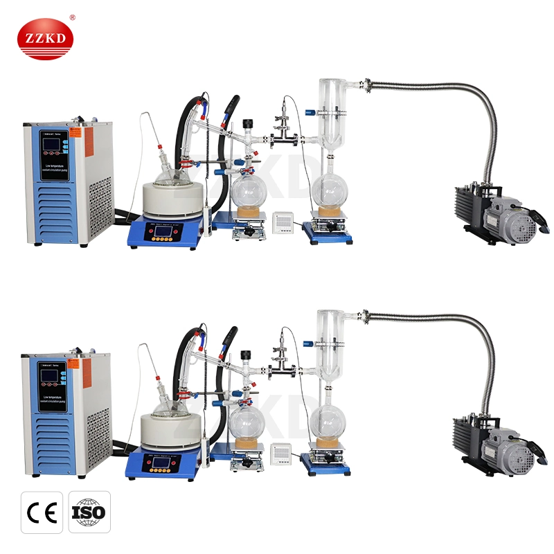 Système d'évaporateur à film mince sous vide de laboratoire, équipement de distillation à trajet court avec pompe à vide, entrepôt en stock.