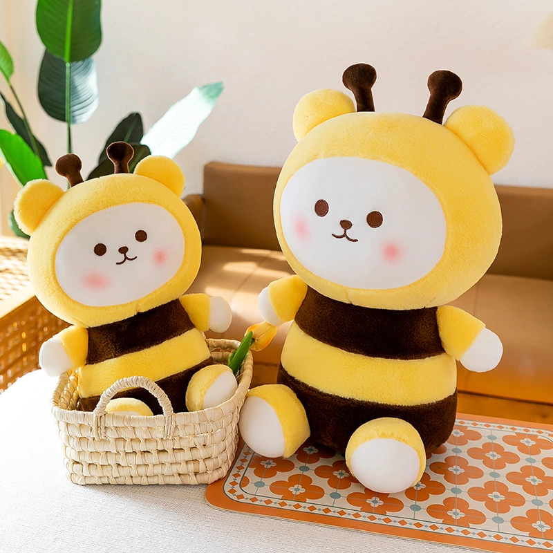 Juguete de peluche almohada animales de peluche oso almohada personalizada oso abeja amarilla almohada