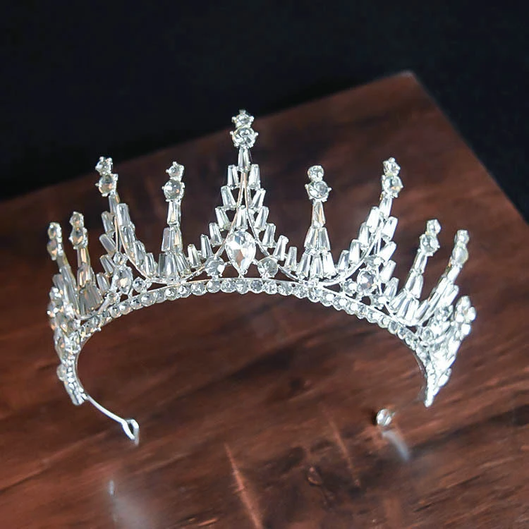 New Bridal Crown Headdress Wedding Jewelry European Crystal Queen Crown Wedding Jewelry