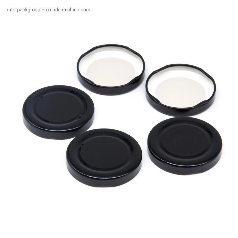 53#Metal Lids Black Lug Caps for Glass Jar 30# 38# 43# 48# 53# 58# 63# 66# 70# 77# 82#