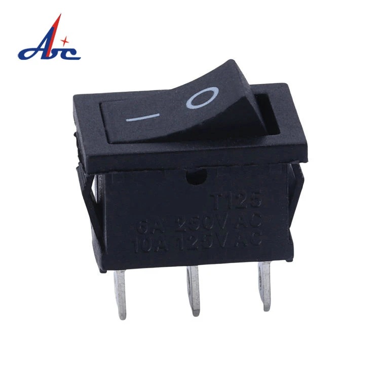 Big Current High Duty Waterproof Kcd Series on off 3 Pin Terminal Black Housing Rocker Switch