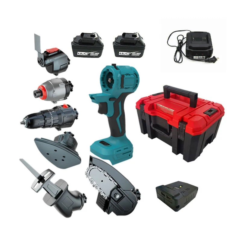 5-in One Cordless Power Tools Hand Tool Set 18V Combo Kit Drill Too Set Sander Angle Grinder Impact Drill Wrench