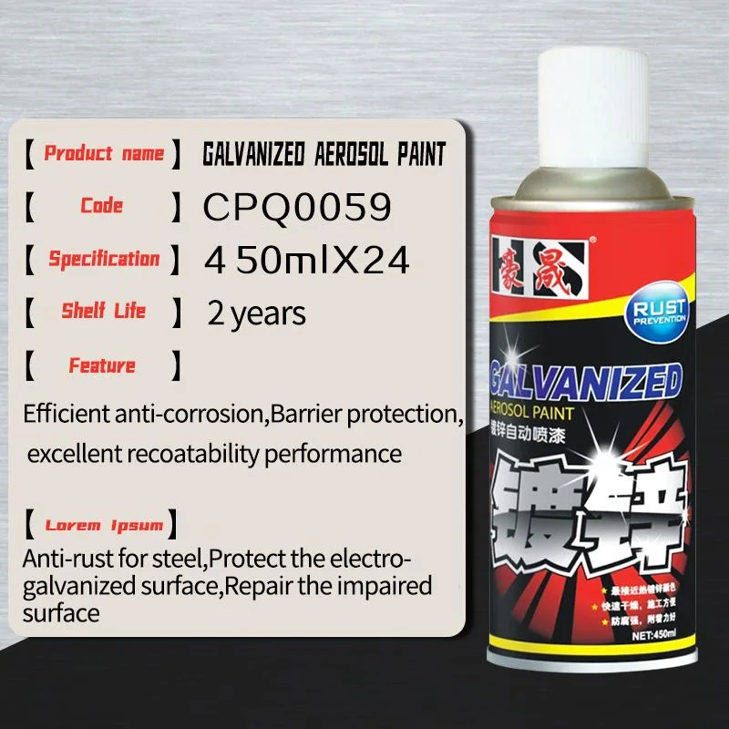 Galvanizing Aerosol Zinc Hosen Spray Painting Metal 260g 5%Zinc