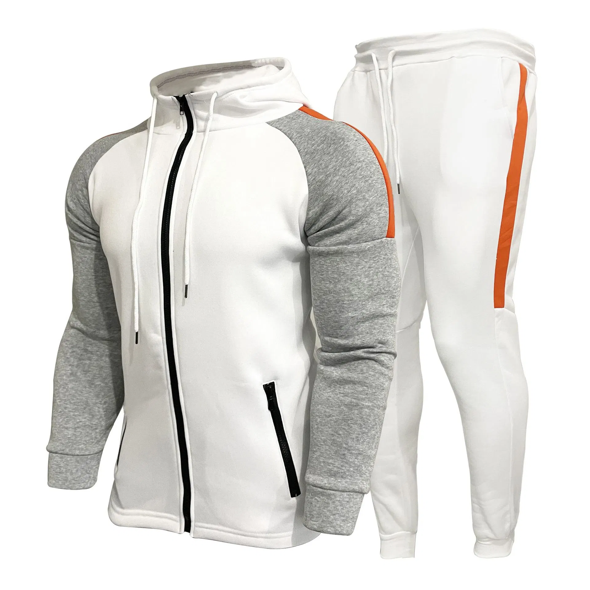 Conjunto de calças de fato de treino Zipper Jackets Sweater Custom logo para homem ′ S. Fato de jogging casual Sportswear