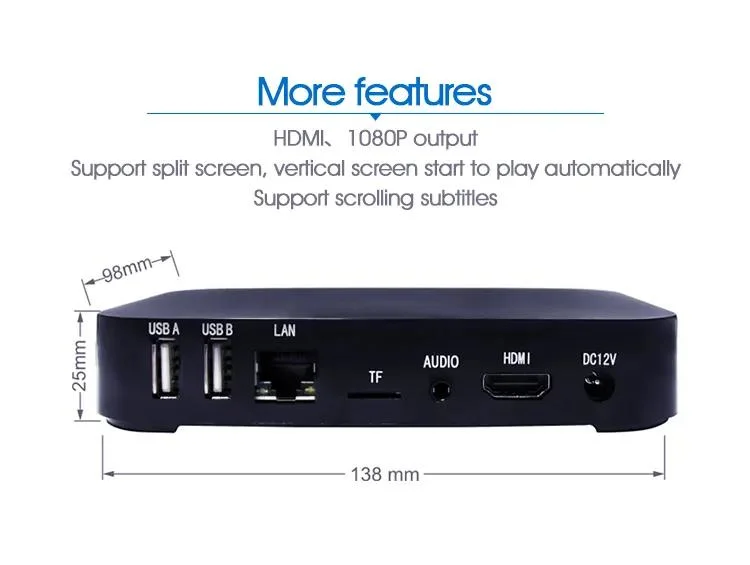 Quad Core Android TV Box HD 4K El reproductor de medios de publicidad Digital Signage